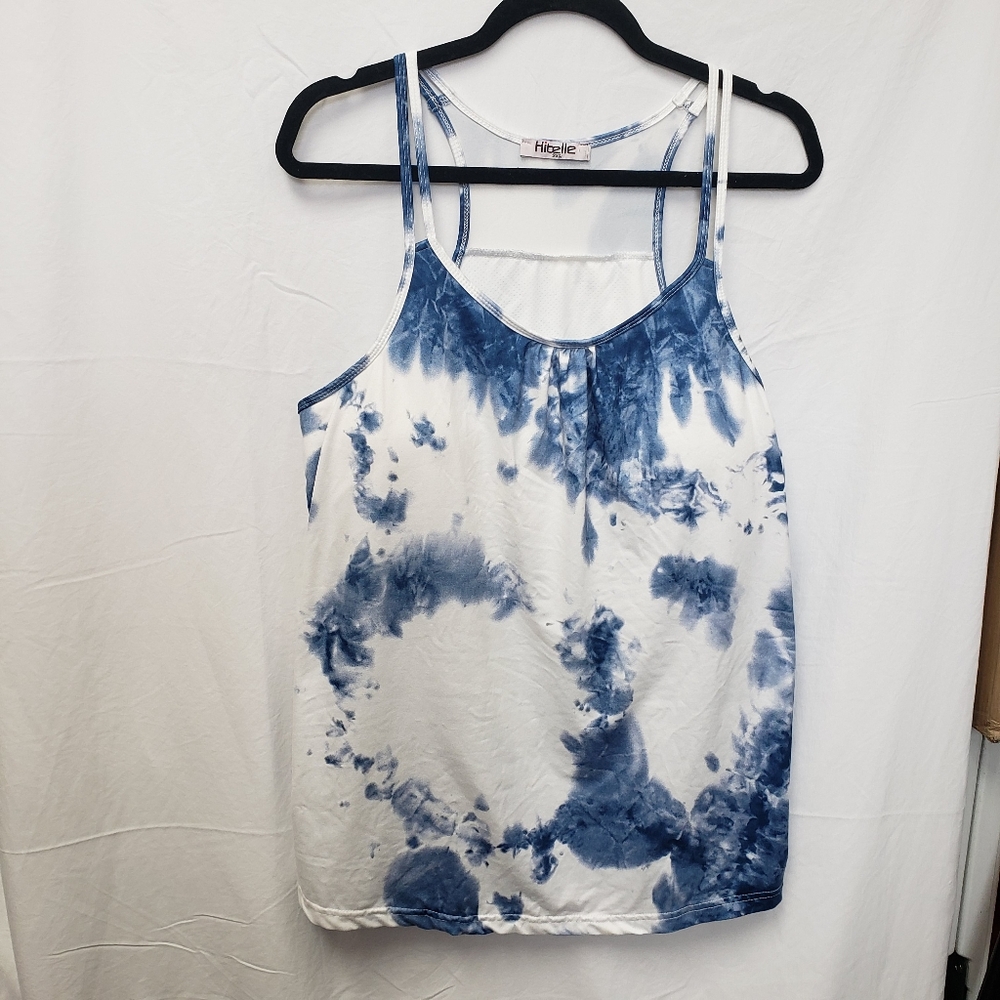 Hibelle 2XL Womens Workout Yoga Racerback Tank Tops Built in Shelf Bra Athlesure